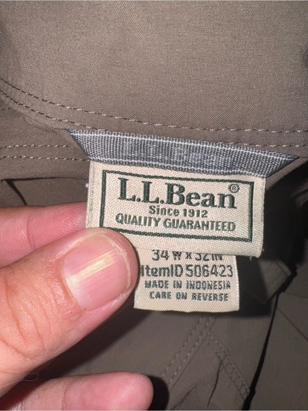 L.L.Bean Cresta Hiking Cargo Shorts Men’s 34 Brown Nylon Spandex 11”